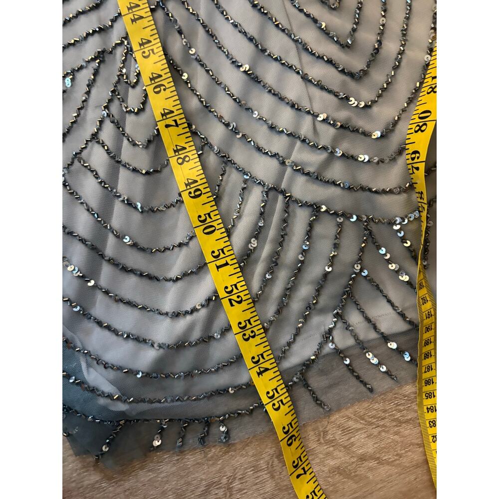 Adrianna Papell Art Deco Beaded Blouson Dress - Picture 8 of 9